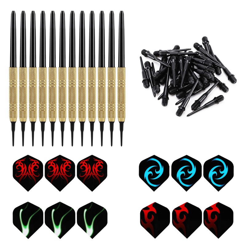 Accmor 12 Pcs Darts Plastic Tip, Soft Tip Darts Set,