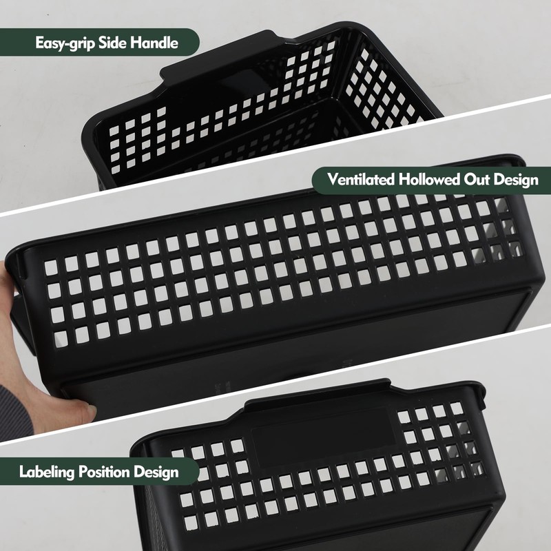 Ionoloy 6-Pack Plastic Paper Storage Basket Tray, Desktop Organizer Baskets,