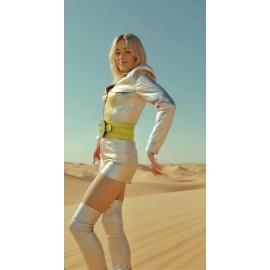 Unbranded Women Big Silver Metal Square Buckle Belt Elastic Band Green Apple Fit Size M L