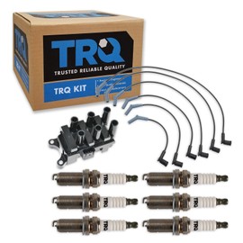 TRQ Ignition Kit Ignition Coil Spark Plugs Spark Plugs Wire Set Compatible with 2001-2007 Ford Taurus 2001-2005 Mercury Sable