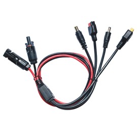 Faoyliye 12AWG Solar Connector Extension Cord,4-in-1 Solar Connector Kit Outlet Splitter for Solar Panel to Portable Power Station Solar Generator(3.3FT/1M)