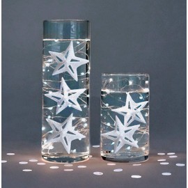 Vase Pearlfection 60 White Floating Stars-Sparkling-3D-White Pearls-Fills 2 Gallons of Floating Stars,Pearls & The Most Transparent Gels for Vases-Exclusive Gels Floating Kit Prep & Storage Bag