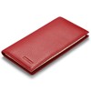 HISCOW Minimalist Checkbook Cover - Full Grain Leather (Pebbled Red)
