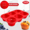 Walfos Silicone Texas Muffin Pan - 6 Cup Jumbo Silicone