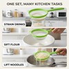 3 Pcs/Set Green Flour Sifter with Long Handle, Hangable Flour