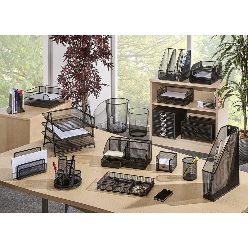 OSCO Wiremesh Square Pen Pot - Black