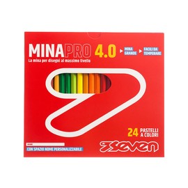 Seven Colouring Pencils Set - Box of 24 - Pack of Colouring Pencils - Colouring Pencils for School, Office - Colouring Pencils MINA 4.0 - Name Tag - Pencils for School, School