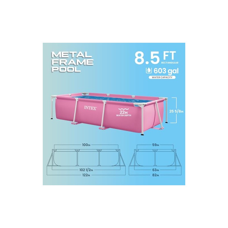 INTEX Rectangular Frame 8 ft 6 in x 5 ft