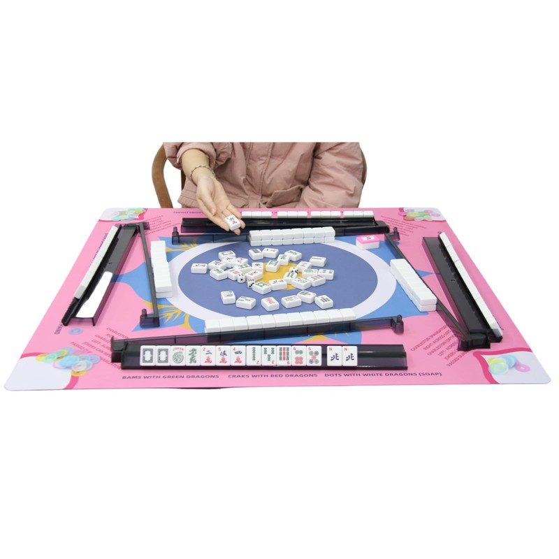 Anti-Slip Mahjong Mat, Noise Reduction Table Cover for Mahjong, Poker,