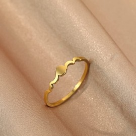 LUTAKU Stainless Steel Finger Rings for Women Girls Constellation Astronomy Ring Moon Phase Jewelry Valentine's Day Gift, Metal