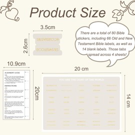 Acidea Bible Tabs for Women and Men, 80 Matt Study Bible, Laminated Bible Tabs(Gold Foil Embossed Lettering), Catholic Bible Tabs, Bible Study Supplies, Bible Book Tabs