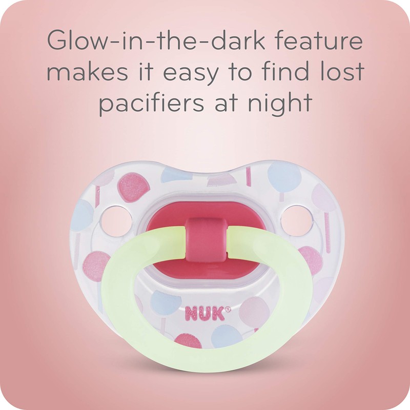 NUK Orthodontic Pacifiers, Girl, 0-6 Months, 2-Pack