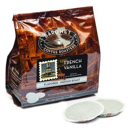 Baronet Coffee Pods [French Vanilla Flavored-54 Pods] Single Cup Use for Senseo Machine - 3 Bags of 18 Single Serve 8 Gram, Regular Strength, Medium Roast [French Vanilla]