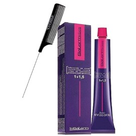 Salerm Cosmetics VISION Salermvision Permanent Cream Hair Color Dye (w/Sleek Steel Pin Rat Tail Comb) Haircolor Creme, Gray Coverage in 30 minutes (5,6 - Reddish Light Brown)