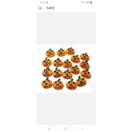 Mega Marbles Mini Jack O'Lantern Pumpkin Glass Figurines Pk 16 Miniature Arts & Crafts Party