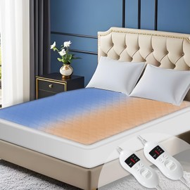 Heated Mattress Pad Queen Size - Electric Mattress Pad with Dual Control, 8 Heating Settings, Soft Blanket, Bed Warmer, 12-Hour Timer, Ideal Birthday (Argyle White, Queen)