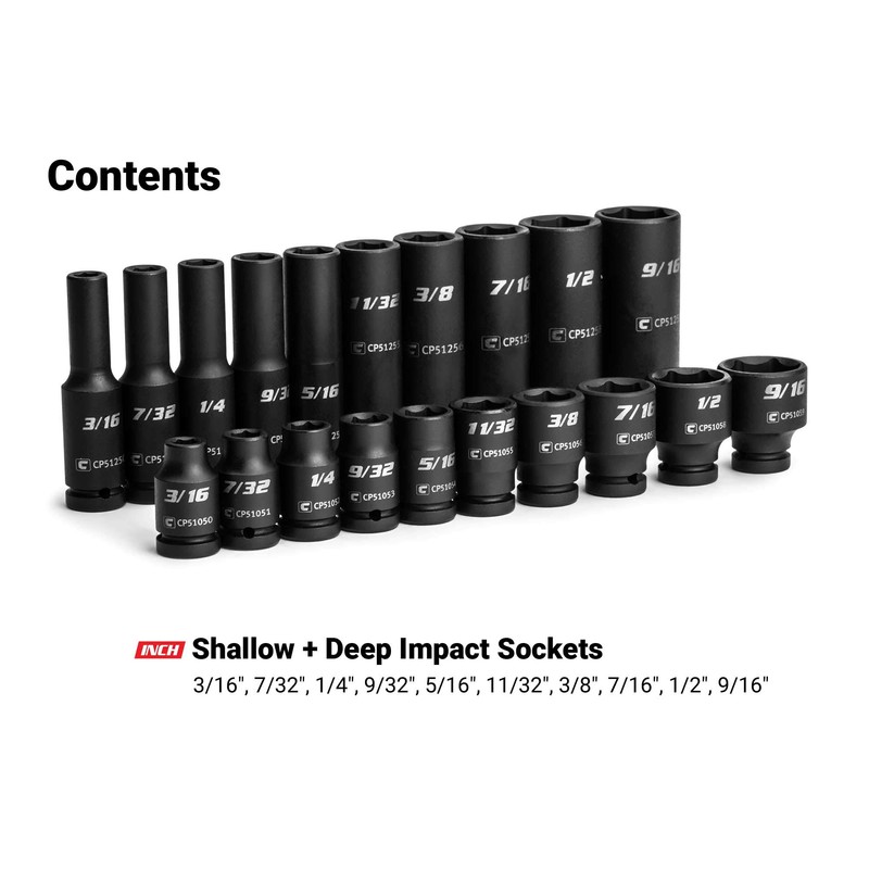 Capri Tools 1/4-Inch Drive Master Impact Socket Set (Shallow &