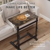 YIBOLIN'S Folding TV Tray Table, Heavy Duty Sturdy C-Shaped End