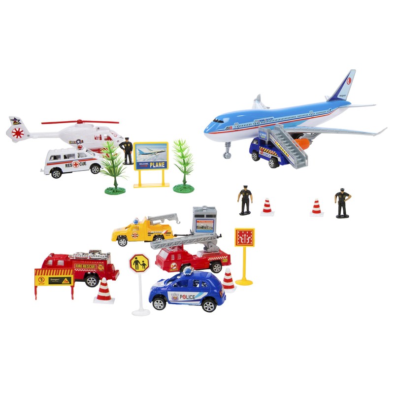 Airport 24 pc. Playset with Vehicles & Accessories