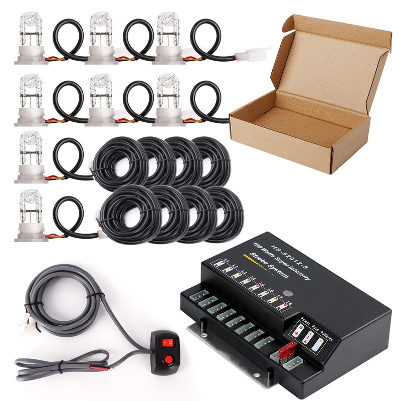 SMALLFATW Hideaway Strobe Lights Kit 8 HID Bulbs 13 Flashing