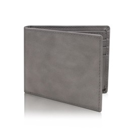 WisePoint Bifold Wallets for Men, RFID Blocking Wallet Leather Wallets for Men Minimalist Wallet, Lightweight Men's Wallet Mens Slim Wallet for Work, Shopping (Gray)