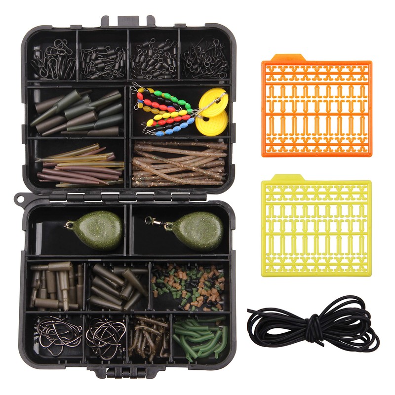 217pcs/box Carp Fishing Tackle Box Anti Tangle Sleeve Line Aligner