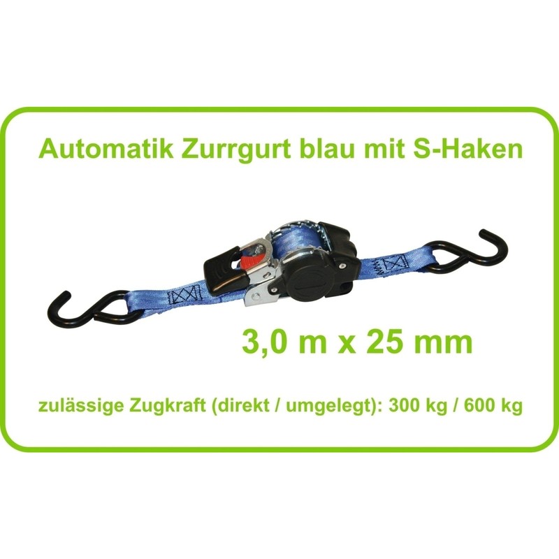 Kerbl 37181 Automatic Lashing Strap 25 mm x 3 m