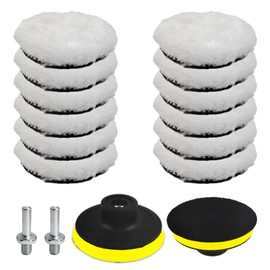 16 Pieces 80 mm Polishing Attachment, Polishing Disc Drill Polishing Pad with M10 Drill Adapter for Car Polishing Car, for Polishing Machine, Grinding Machine for Polishing Grinding Waxes