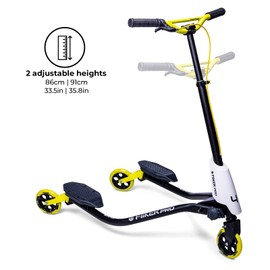 Yvolution Y Fliker Pro Drifting Scooter Foldable Swing Wiggle Scooter for Boys and Girls Age 6+ Years Old