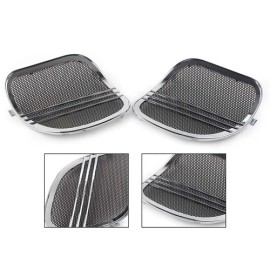 Unbranded 2PCS Tri-Line Speaker Grills Cover Trim For Harley Road Glide 2015-2021 Chrome