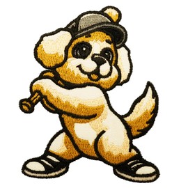 Obokata Embroidered Iron On Patches, Applique Patch,Dog Playing Baseball Sew On Patch for Vest Jackets, Clothing, Hats, Backbags & Jeans.