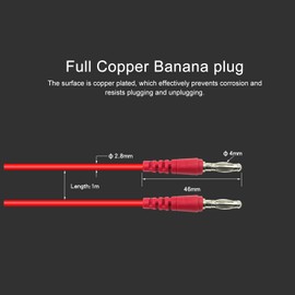 Banana Cable P1043 4mm Banana Plug Test Line Injection Molded Male to Male Multimeter Cable