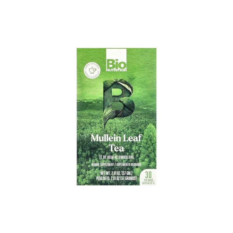 Bio Nutrition Mullein Leaf Tea, Caffeine Free, 30 Tea Bags,