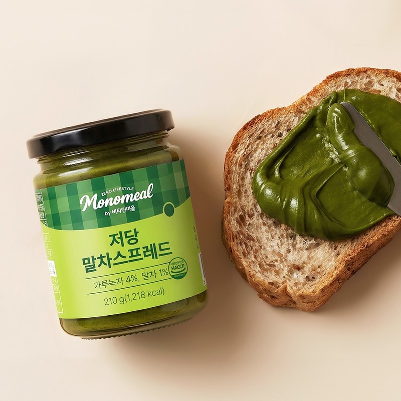 Vitamin Village Monomil Low Sugar Jam Allulose Matcha Spread, 210g,