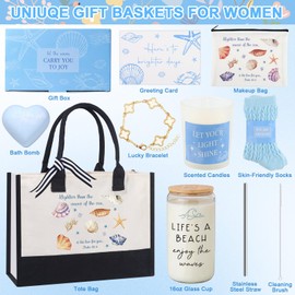 Blue Birthday Gifts for Women Teen Girls, Ocean Beach Themed Spa Gifts