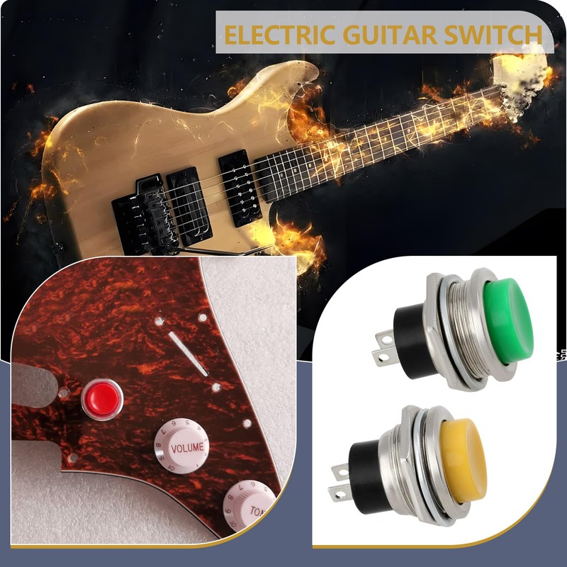 eMagTech 3PCS Electric Guitar Kill Switch Momentary Push Button Mounting