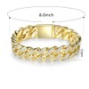 Gemsme Cuban Link Bracelet for Men Women 18K Yellow Gold