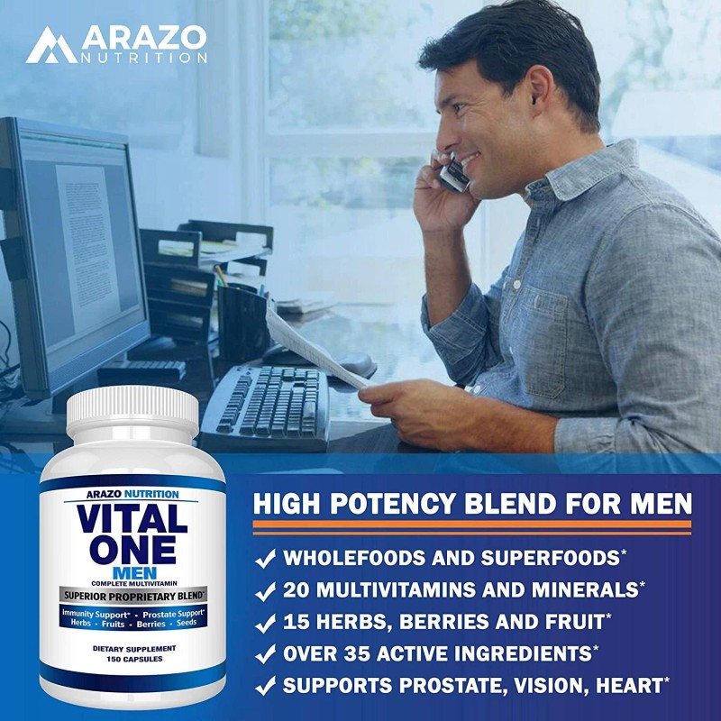 Multivitamínico para hombres, apoya la próstata, la visión y el