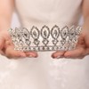 JWICOS Tiara de cristal plateado con diamantes de imitación para
