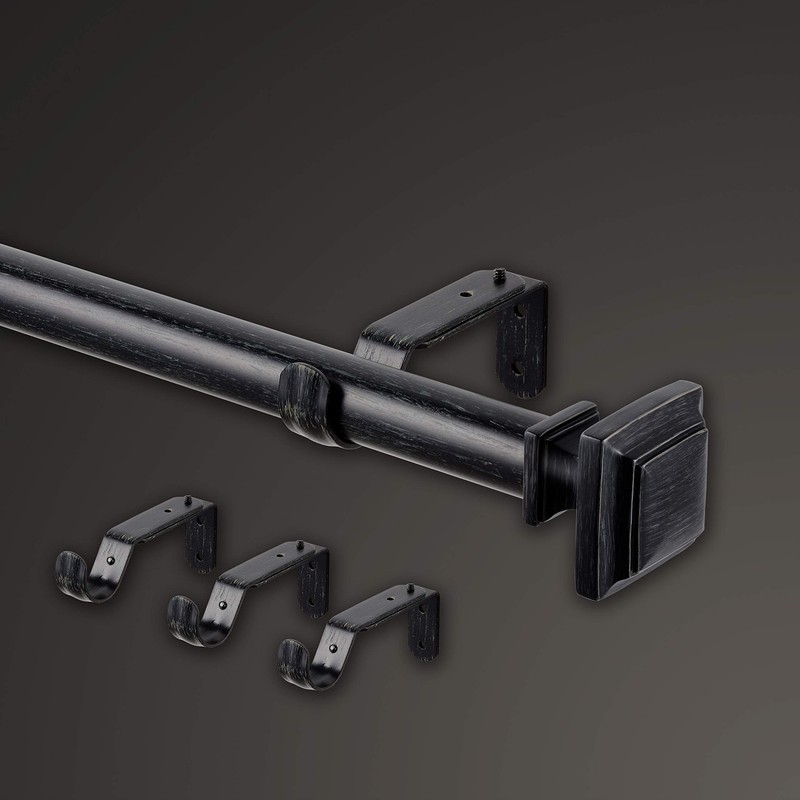 MODE Farmhouse Collection 1 1/8" Diameter Curtain Rod Set with