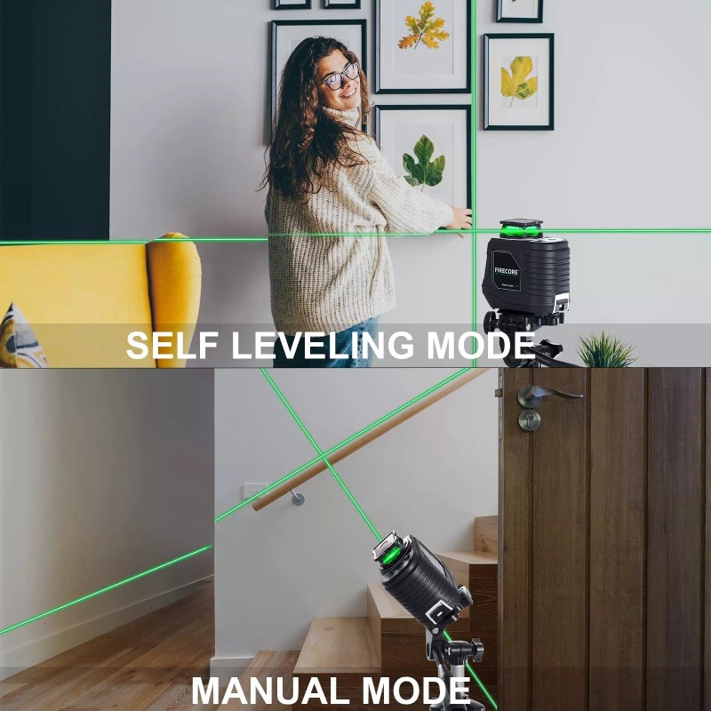 Firecore Laser Level, Firecore 360° Green Self Leveling Cross Line