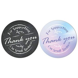 40mm Stickers - Thank You for Supporting Our Small Business (Pack of 24 Stickers, Mixed Designs)