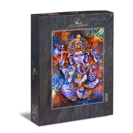 Ulmer Puzzleschmiede - Puzzle "Ganesha": 1000 pieces jigsaw puzzle - The popular Hindu god as a colourful painting