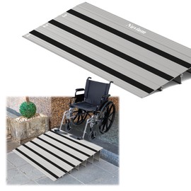 Nuvium 3" Rise Door Threshold Ramp with Updated Fixable Screws, Stable Portable Wheelchair Ramp for Home Steps, Aluminum Door Entry Ramps for Scooters, Power Chairs, Walkers, 800LBS Load Capacity