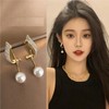 Gold Pearl Drop Earrings for Women Lightweight Dainty Small Hoop