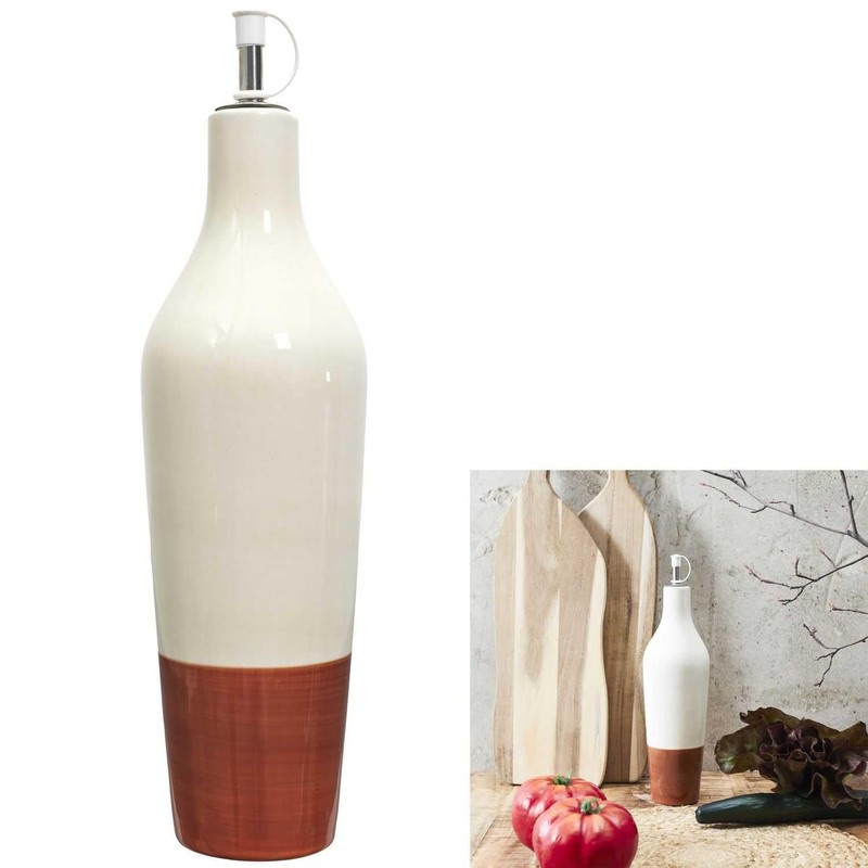 HOME DECO FACTORY, KA0540, Elegant Two-Tone Ceramic Oil Bottle for