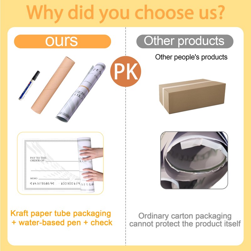 30"x16" Reusable Giant Check Board for Donations,Awards & Presentations -