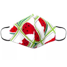 Mia Jewel Shop Fabric Face Mask Cotton Reusable Washable Adult Handmade in US- White Watermelon