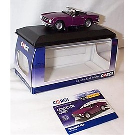 Corgi vanguards Triumph TR6 Magenta with roof attachment RHD UK vehicle 1:43 scale diecast model