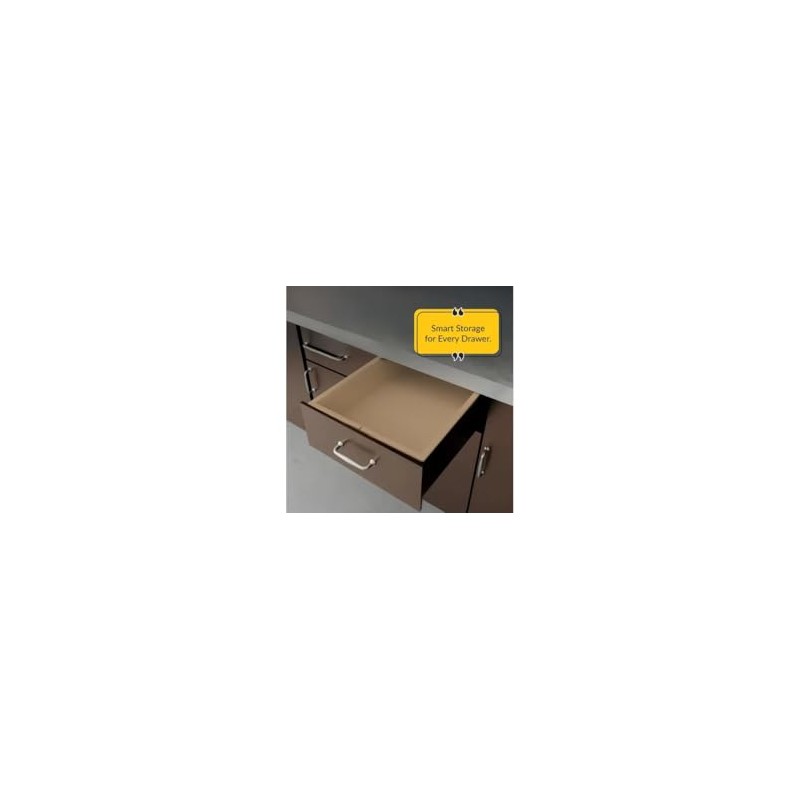 Brixwell 45-91 Cabinet Drawer Insert, Beige Plastic Organizer,11-3/4" Width,18-1/2" Depth,4"